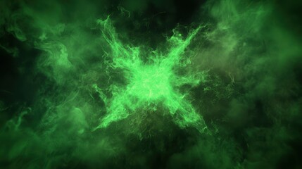 Radioactive warning theme with glowing radiation symbol, abstract background in toxic green and black, sharp energy effects, grunge texture