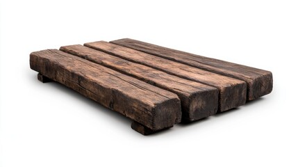 Fototapeta premium Rustic Wooden Plank, Natural Texture, Isolated on White Background