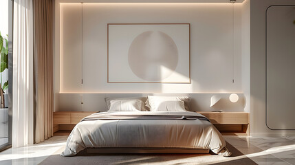 white bedroom, white apartment