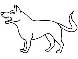 Black silhouette of an angry dog design vector shape with transparent background