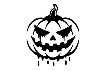 Detailed gothic style silhouette of a halloween pumpkin vector design for decoration