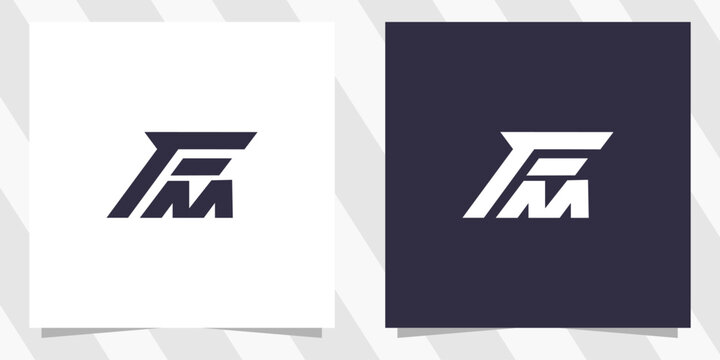 letter fm mf logo design vector