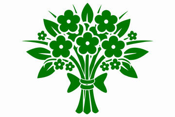 Green bouquet illustration on white background suitable for various design projects