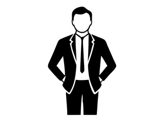 Middle aged man portrait silhouette against white background forma design