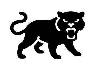 Powerful silhouette design of an angry tiger in a dynamic and aggressive stance