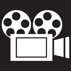 video icons. shooting set icon. Film shooting, camera, old film, clapboard symbol for app, website, design element. movie concept. vector illustration on transparent background.