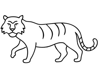 A fierce silhouette of an angry tiger in a pouncing stance prepared for action