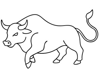 Angry bull head silhouette vector design in black with transparency