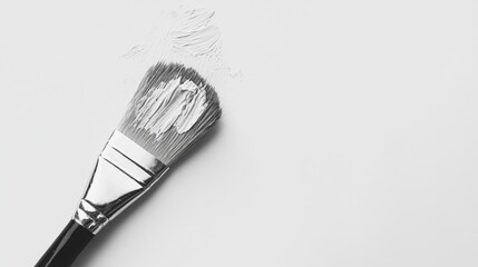 A black and white image of a paintbrush.