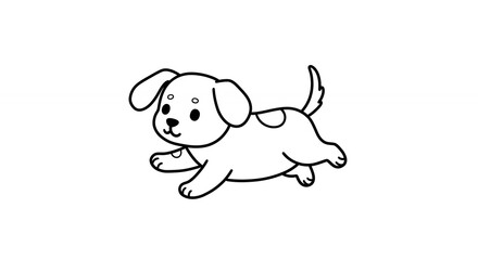 Cartoon dog running illustration