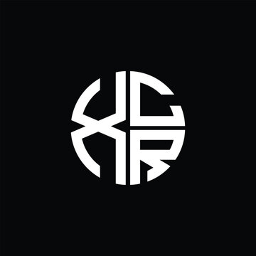 XCR logo XCR icon XCR monogram XCR letter minimalist Circle flat Unique modern abstract logo design.