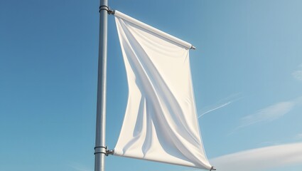 Fototapeta premium Sleek and Smooth Fabric Banner for Promotional Mockups - Realistic Digital Artwork 