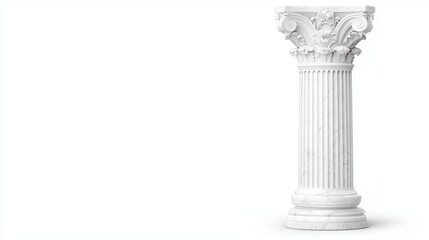 A white marble column with a decorative top.