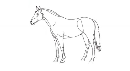 Line drawing horse profile