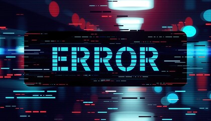 screen displays word "ERROR" in digitized style set against backdrop of digital glitches
