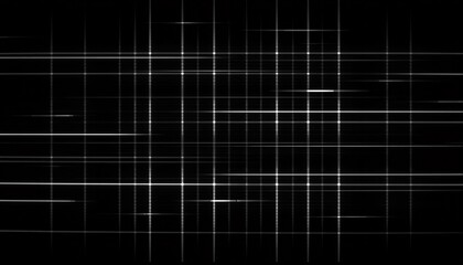 Obraz premium black and white abstract grid pattern created with bright lines crossing right angles in space