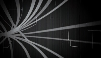 Monochrome abstract lines converge in center futuristic tech inspired and dynamic pattern