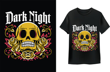 Skull illustration in vintage style for t-shirt design

