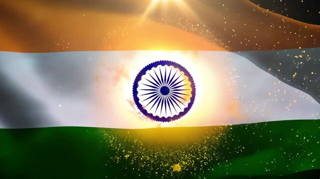 Indian flag weaving, independence day concept
