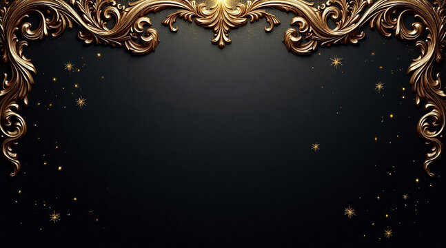 Luxury Black and Gold Frame Background