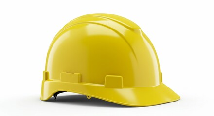 Fototapeta premium Bright Yellow Hard Hat: Safety First, Construction, Engineering, and Industrial Protection Headgear. High quality professional stock photo suitable for commercial use.