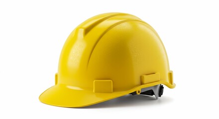 Fototapeta premium High-Visibility Yellow Safety Helmet: Essential Construction and Industrial Head Protection. High quality professional stock photo suitable for commercial use.
