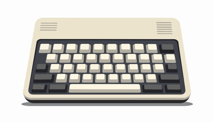 Minimalist vintage keyboard illustration in clean design, digital art