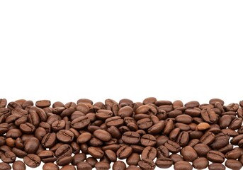 Obraz premium Roasted coffee beans background aromatic cafe drink ingredient food