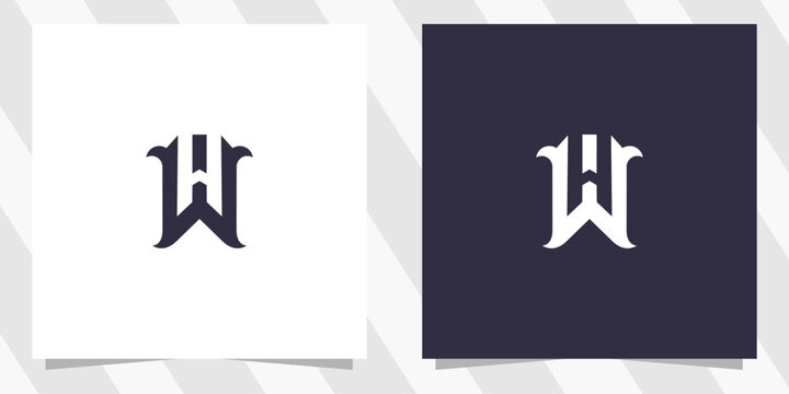 letter wh hw logo design vector