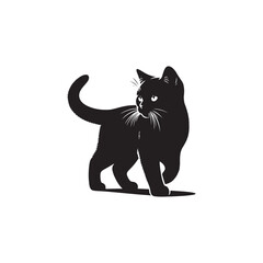 "American Shorthair Vector Silhouette: A Minimalist Representation of the Majestic Domestic Cat, Showcasing Its Elegant Posture, Distinctive Features, and Charming Appeal in Clean Lines."
