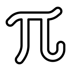 math symbol outline icon for pi concept in stem subject