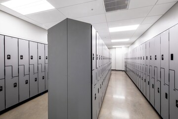 Locker room in warehouse