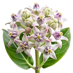 Calotropis gigantea flower on white background
