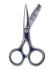 silhouette background hair cutting tool scissor barbershop equipment simple vintage Generate AI