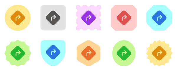 Editable turn right vector icon. Map, location, navigation. Part of a big icon set family. Perfect for web and app interfaces, presentations, infographics, etc
