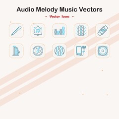 Audio Melody Music Vectors Icons