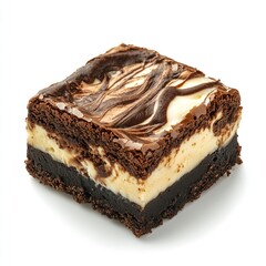 Homemade Decadent Chocolate Brownie Dessert with Swirled Whipped Cream in Baking Dish - A Delicious Indulgent Treat for Coffee Break or Party Food