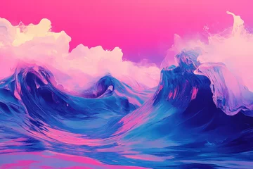 Selbstklebende Fototapeten Abstract landscape of vibrant, flowing colours. © AlparadiseDesign