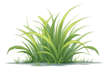 Obraz premium Cartoonish Grass Clump On Isolated Transparent Background Lush Greenery Graphic Element
