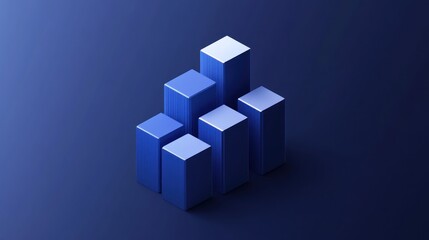 Abstract 3D rendering of ascending blue cubes, suggesting growth or progress