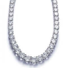 Elegant White Gold Diamond Necklace: Luxurious Handcrafted Gemstone Jewelry for Fashion-Forward Wedding Gifts and Evening Wear