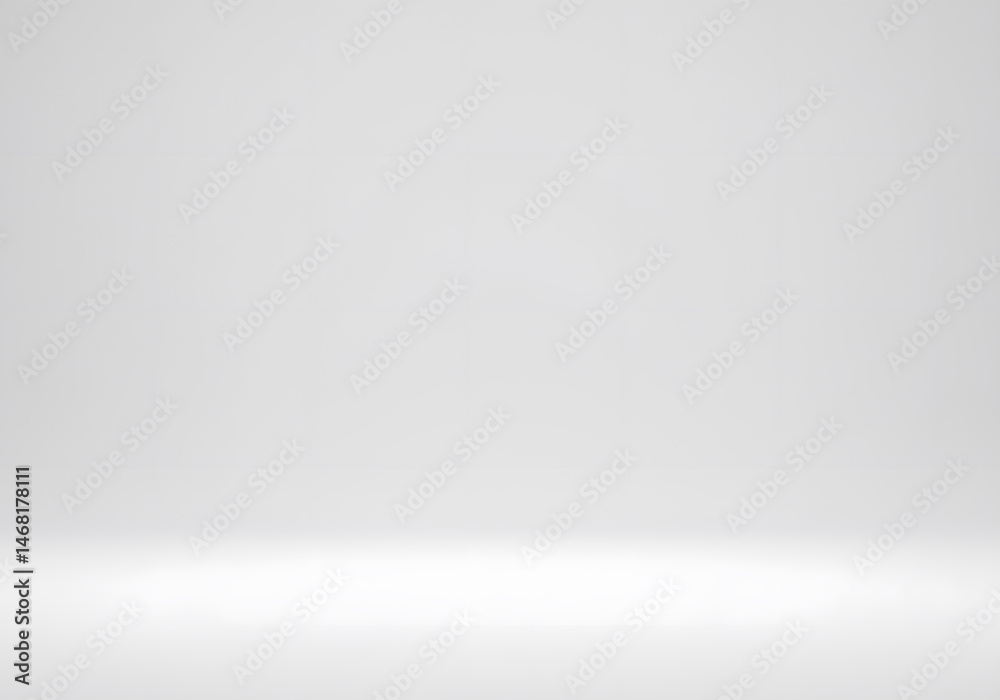 Wall mural empty white studio background with smooth gradient perfect for product display, website design, and 