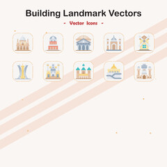 Building Landmark Vector Icons