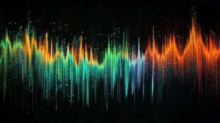 Long, colorful wave of light that stretches across the entire image. The colors are bright