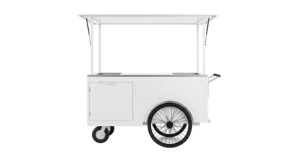 White Food Cart isolated on transparent background