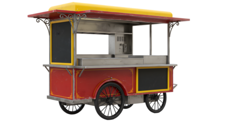 Vintage Food Cart isolated on transparent background
