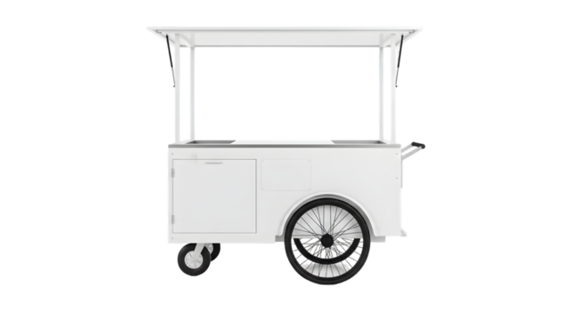 White Food Cart isolated on transparent background
