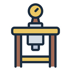 lab machine filled line icon for hydraulic press stem concept