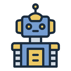 Fototapeta premium robotic machine filled line icon for stem robot technology