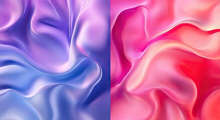 Obraz premium Fluid, vibrant, abstract drapes in purple-blue and pink-red